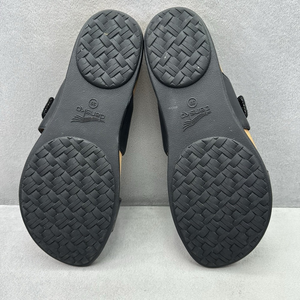 Womens 8.5-9 / EU 39 Dansko Justine Slide Sandals Black Calf Leather Buckle - Picture 7 of 8